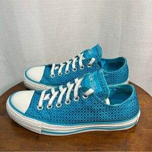 Converse Chuck Taylor Specialty Oxford 519227F Blue Womens US 7 Sneakers Sparkly